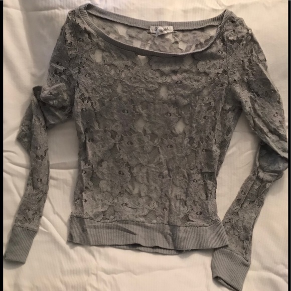 Aeropostale Sweaters - Aeropostale Gray Lace Sweater